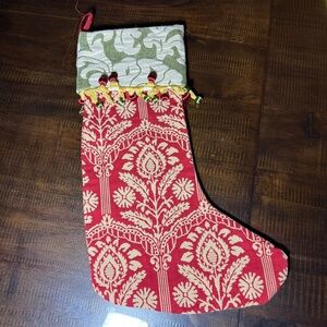 Christmas Stocking Handmade Victorian Tapestry Damask Upholstery Fabric Holiday